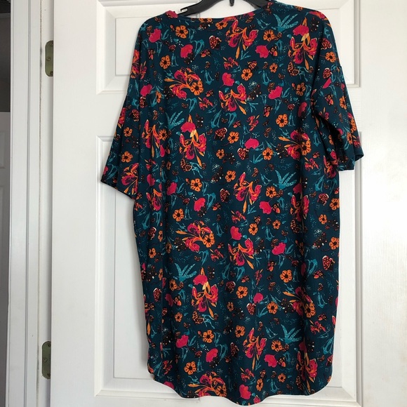 Women Short Sleeve Irma Leggings Material Soft Size XS LuLaRoe Floral Butterfly - Picture 4 of 6